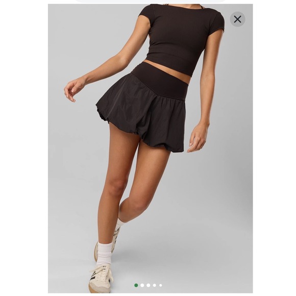 OFFLINE by Aerie Pants - NWT OFFLINE by Aerie Real Me Bubble Skort Black Mini Skirt S Athleisure Tennis